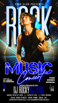 Black Vintage Music Concert Night Flyer Instagram Story template