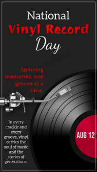 Black Vintage National Vinyl Record Day  Instagram Story template
