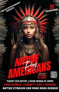 Black Vintage Native American Day  Tabloid template
