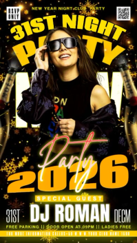 Black Vintage New Year Event Party 2026 Tiktok Video template