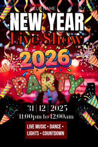 Black Vintage New Year Poster template