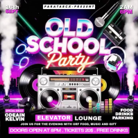 Preto Old School Party Iphosti le-Instagram Template