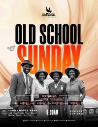 Black Old School Sunday Event Flyer Template