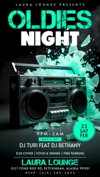 Black Vintage Oldies Instagram Post template