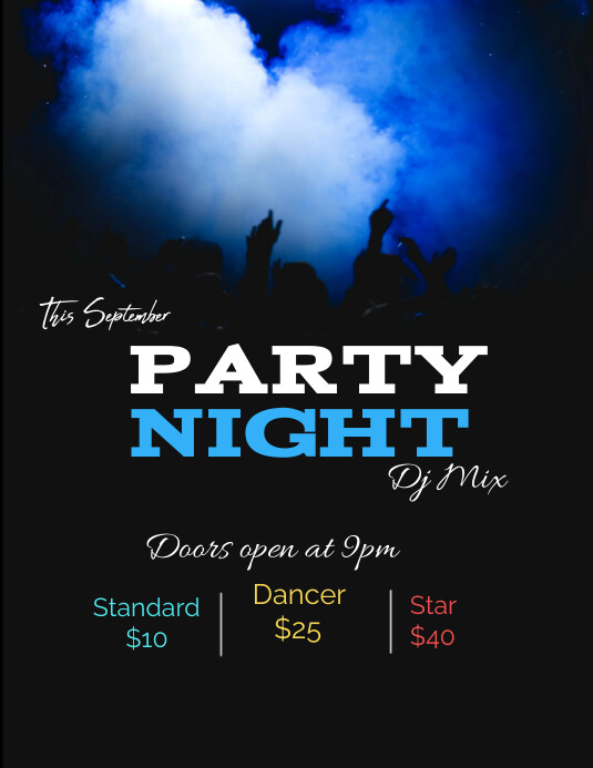 Black Vintage Party Flyer (us Letter) Pamflet (VSA Brief) template