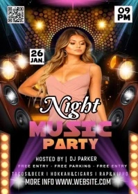 Black Vintage Party Night A6 template