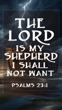 Black Vintage Psalms 23:1 Verse  Facebook Story template