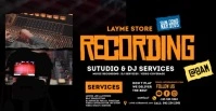 Black Vintage Recording Studio  Facebook Ad template