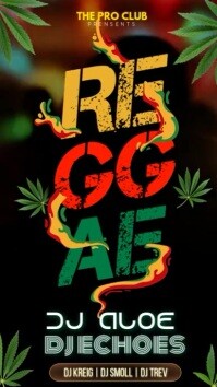 Black Vintage Reggae Poster Instagram Story template