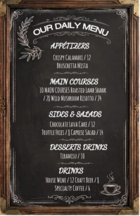 Negro Restaurant Menu Tabloid Template