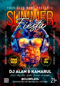 Black Vintage Summer Party A5 template