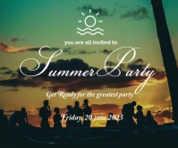 Black Vintage Summer Party  Medium Rectangle template