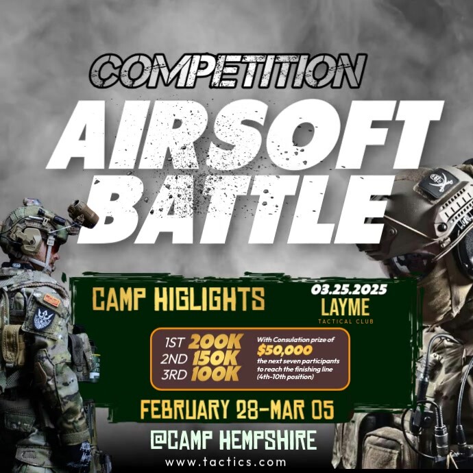 Black Vintage Tactical Games  Instagram Post template