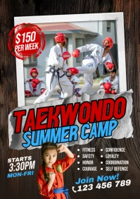 Black Vintage Taekwondo A5 template