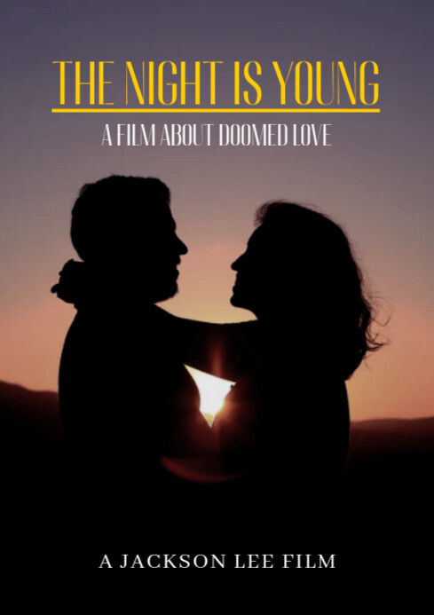 Black Vintage The Night Is Young Movie And Romance Album Covers  A4 template