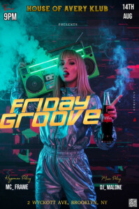 Black Vintage This Image Is A Flyer For A "friday Groove" Event Pinterest Graphic template