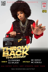 Black Vintage This Is A Retro-themed Event Flyer For "throw Back Thursday  Pinterest Graphic template