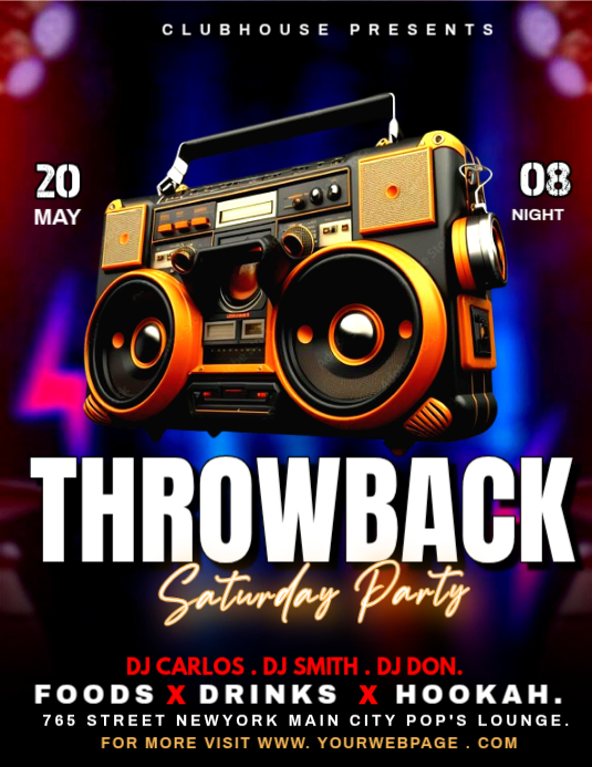 Black Vintage Throwback Party Flyer Template | PosterMyWall