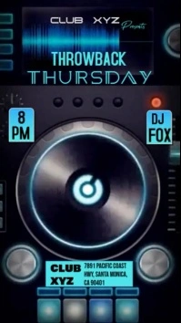 Black Vintage Throwback Thursday Digital Display (9:16) template