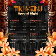 Black Vintage Tiki Menu Instagram Post template