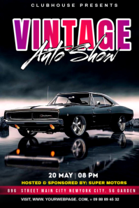 Black Vintage Vintage Auto Show Poster template