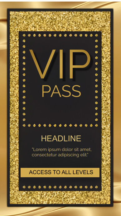 Black Vintage Vip Pass Digital Display (9:16) Template | PosterMyWall