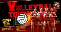 Black Vintage Volleyball  Facebook Shared Image template