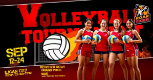Black Vintage Volleyball  Facebook Shared Image Obraz udostępniany na Facebooku template