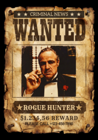 Black Wanted Poster A4 Template