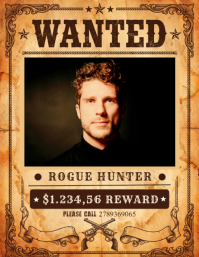 Orange Wanted Poster Volantino Template