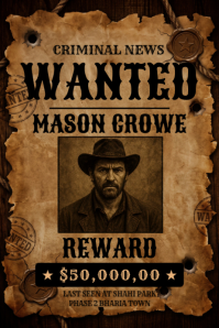 Black Wanted Poster Plakat Template