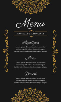 Black Vintage Wedding Menu Card Us Legal template
