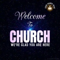 Black Vintage Welcome To Church  Instagram Post template