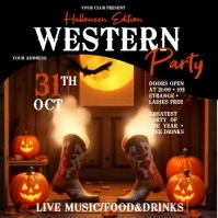 Black Vintage Western Party Halloween Edition Post Instagram template