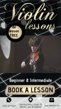 黑色 Violin Lessons Instagram Story Template