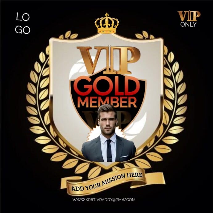 Vip Spotlight Posts Black Vip Gold Membership Card Instagram Post Template | PosterMyWall