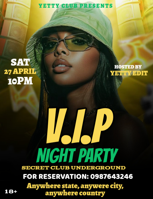Plantilla de Black VIP Night Party Flyer | PosterMyWall
