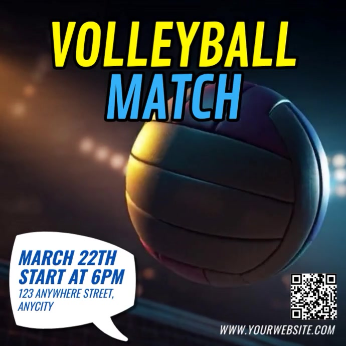 Plantilla de Black Volleyball Match Pos Instagram | PosterMyWall