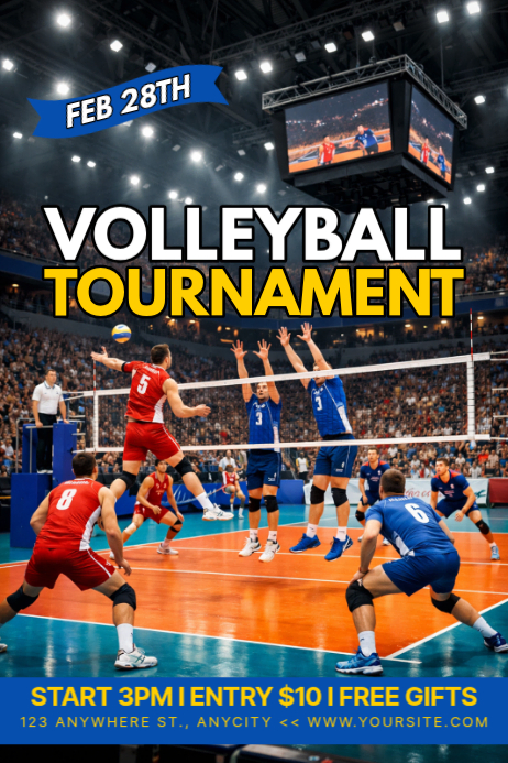 Volleyball Tournament Posters Template | PosterMyWall