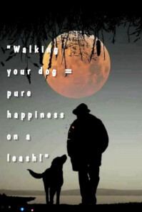 Black Dog Walking Poster Template
