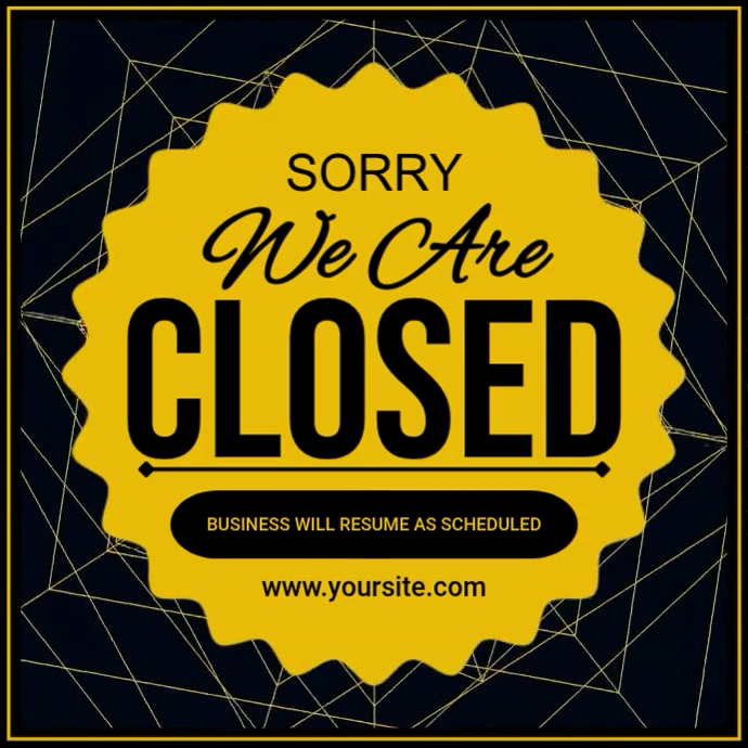 Black We Are Closed Instagram Post Templat | PosterMyWall