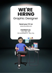 Black We Are Hiring A6 template