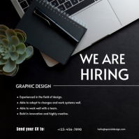 Black  We Are Hiring Instagram Post Wpis na Instagrama template