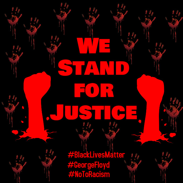Black We Stand For Justice Instagram Post Template | PosterMyWall