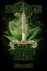 Black Weed Store Poster Cartaz template
