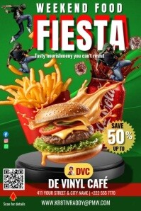Black  Weekend Food Fiesta Poster Póster template