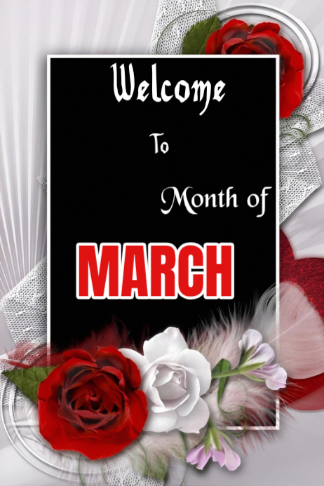 Black Welcome March Posters Template | PosterMyWall