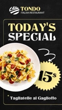 black white and gold modern minimal restaurant advertisement | instagram story template