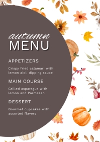 Black Orange Restaurant Autumn Menu Card Template | PosterMyWall