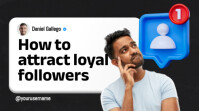 Black White Blue Simple Modern Video YouTube Thumbnail Digital Display (16:9) template